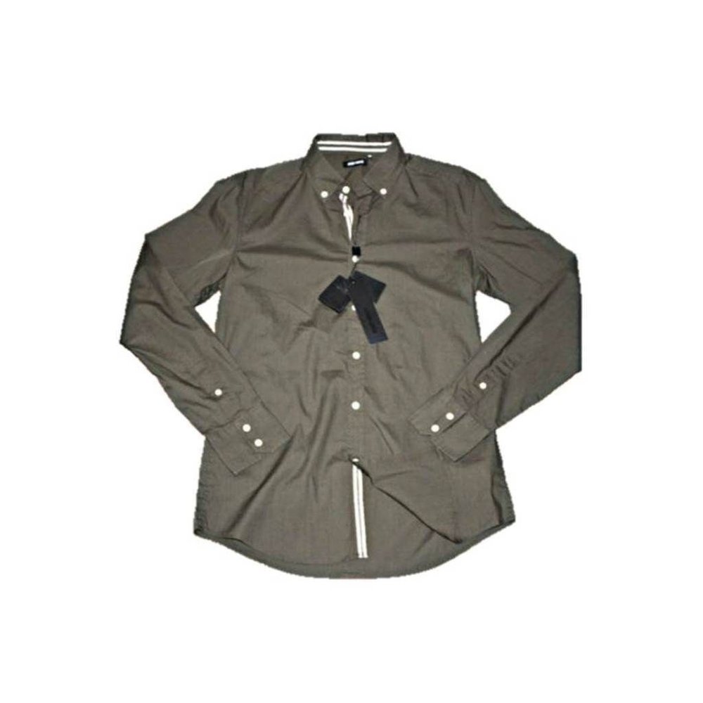 ANTONY MORATO Dress SHIRT Army Green LONG SLEEVE Cotton ( M )